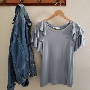 Light blue top